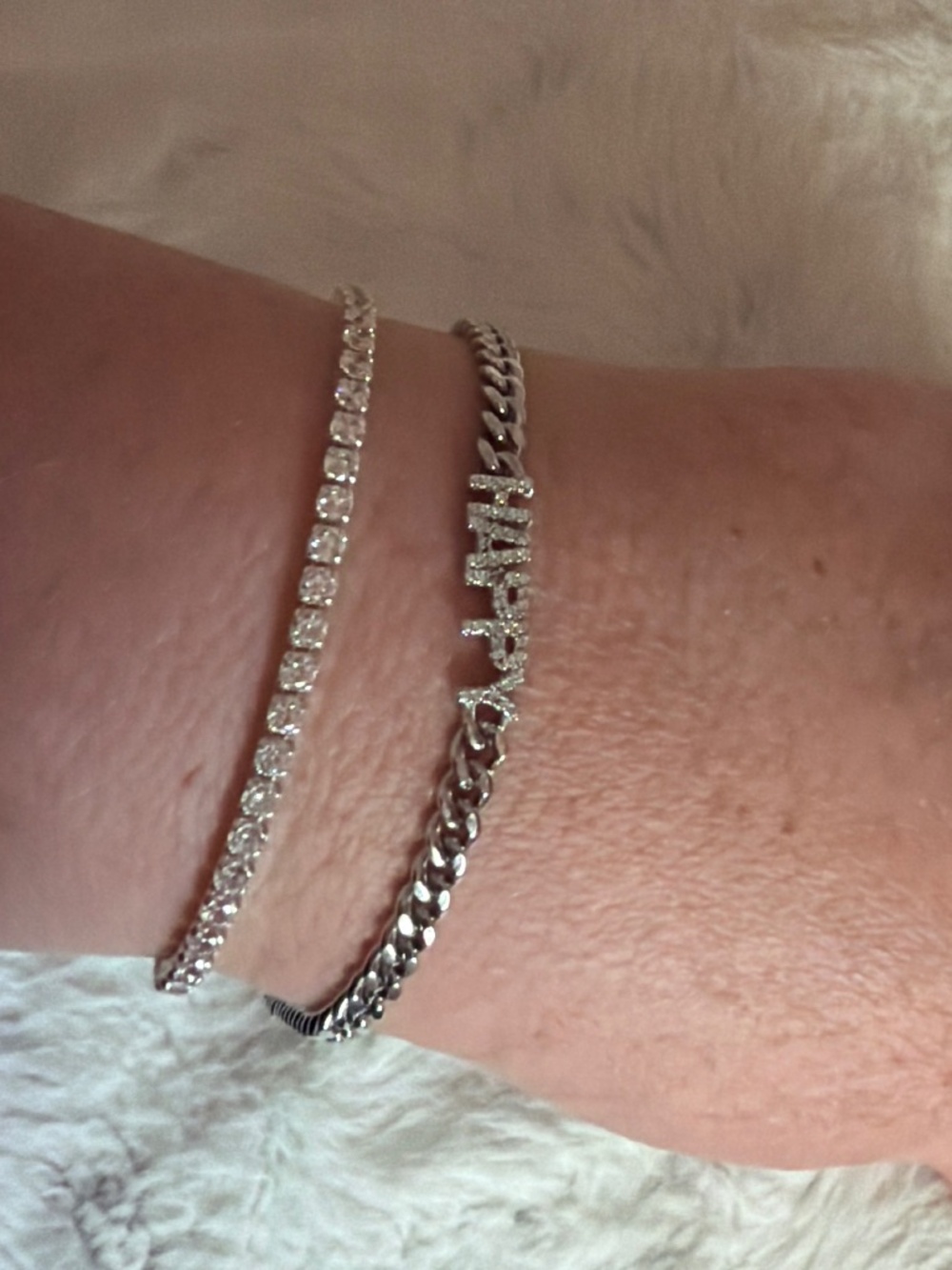 Dainty Cuban Sterling Silver Bracelet with Happy CZ